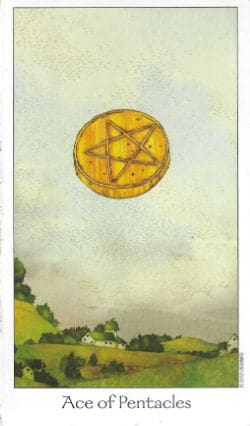 Tarot Card minor Arcana Ace of Penticles